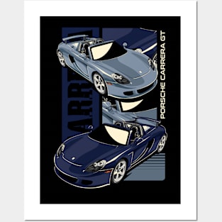 Retro Porsche Carrera GT Posters and Art